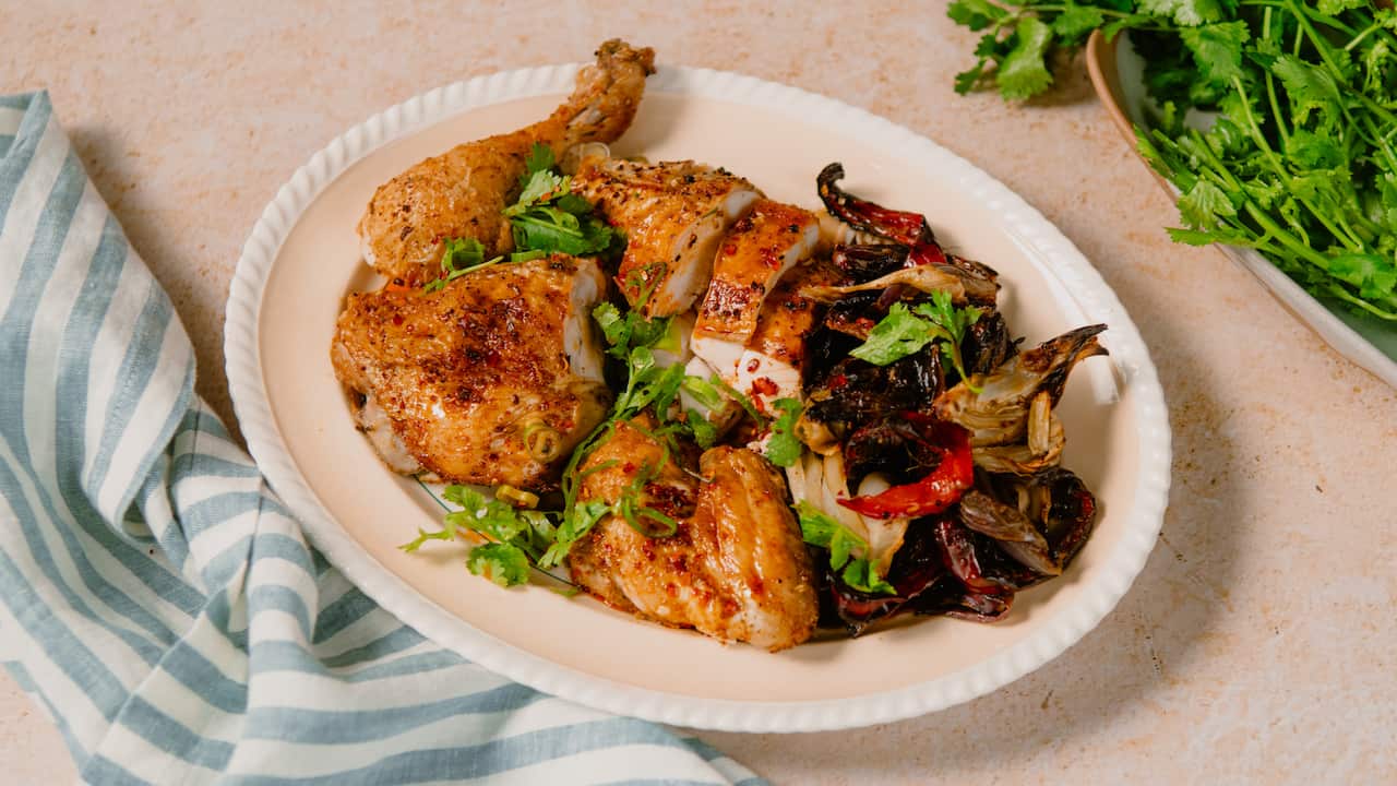 Salt & Sichuan pepper roast chicken