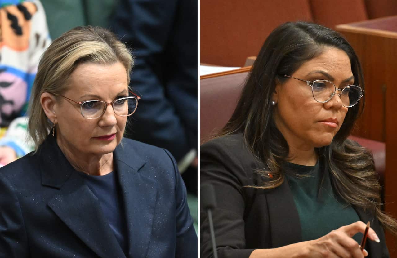 A split image of two women.