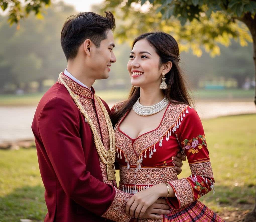 Hmong couple holding each other happily (Hmong AI).jpeg