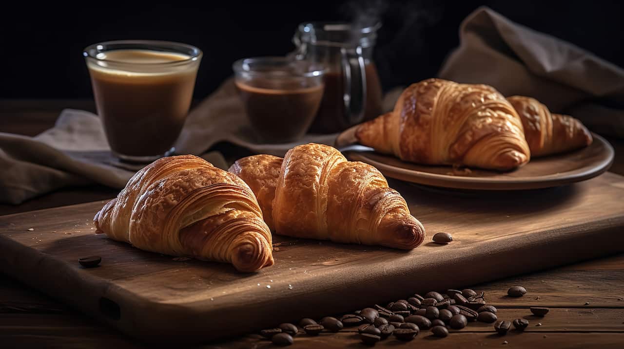 croissant and coffee