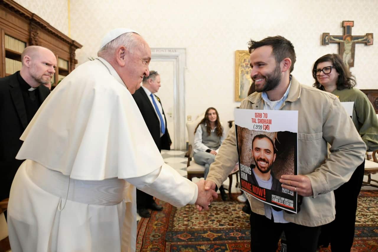 Pope Francis meets with Israeli hostages freed from Gaza