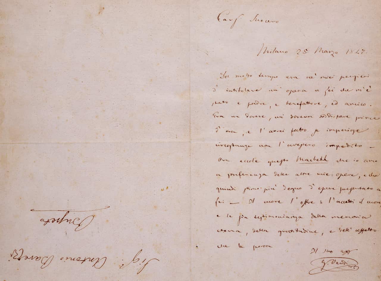 Letter from Giuseppe Verdi