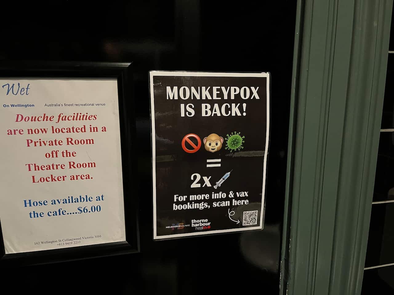 A sign warning people about mpox