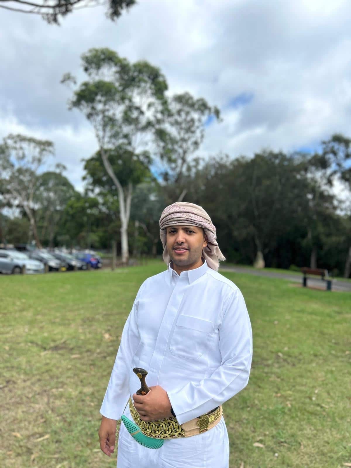 Tawfeeq Abu Sam with Traditional Yamani Dress.JPG