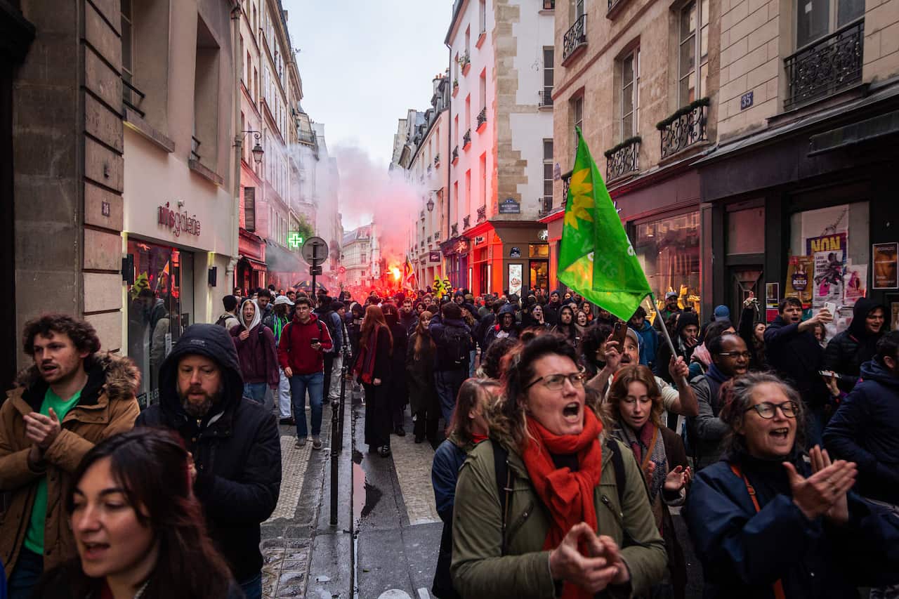 Protest over Constitutional Council decision on the pension reform bill in Paris, France - 14 Apr 2023