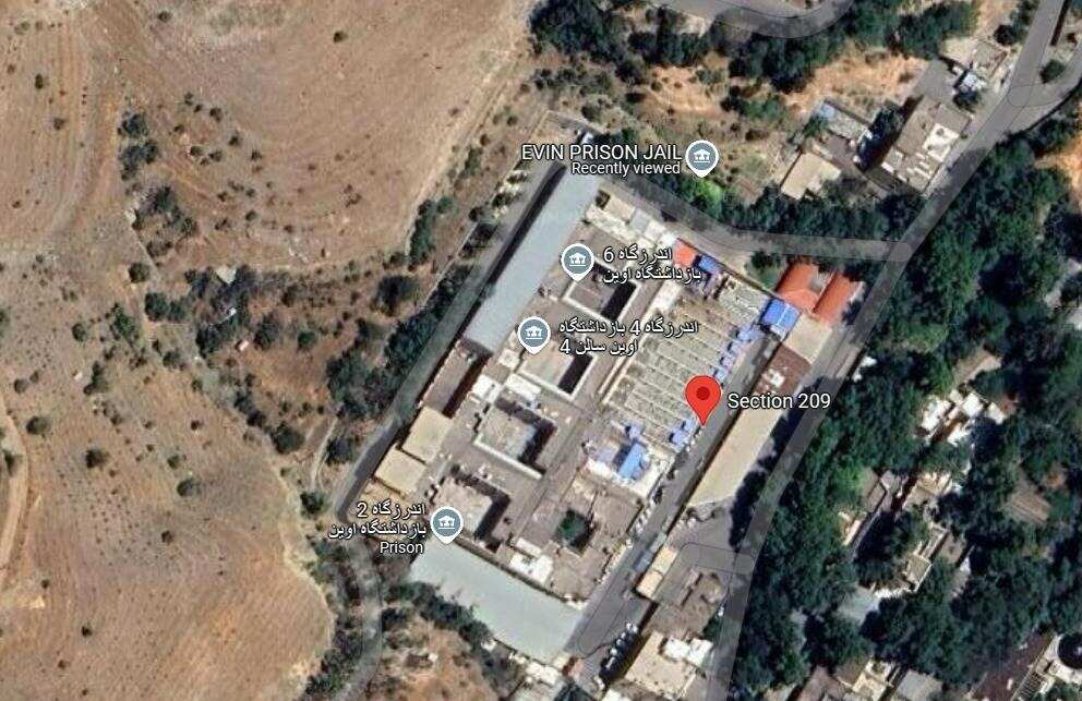 A satellite image of a prison.