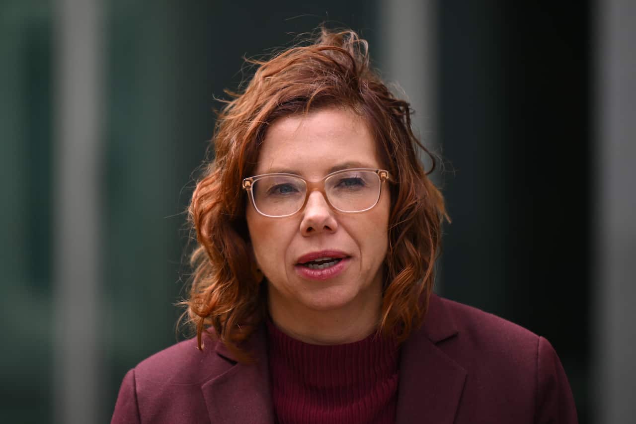 Amanda Rishworth, wearing a maroon blazer and jumper.