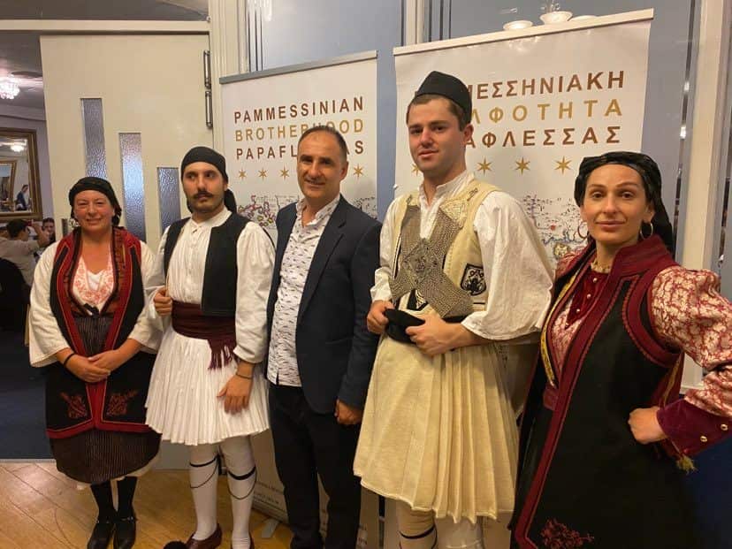 Dancers of the GCM Dance group with their teacher Nick Papaefthimiou