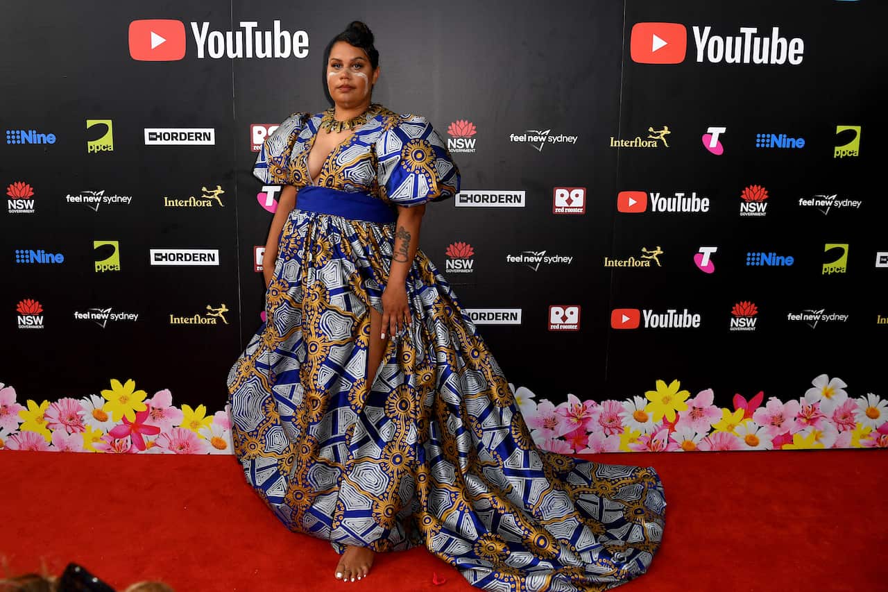 Barkaa on the red carpet.