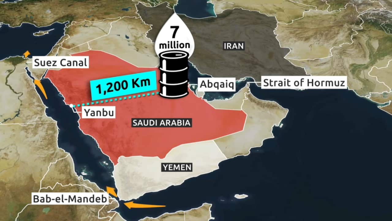 A map of the Bab el-Mandeb strait in Yemen