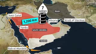 A map of the Bab el-Mandeb strait in Yemen