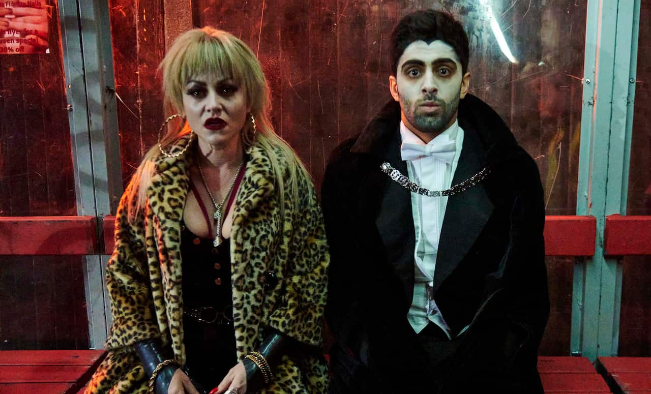 Jaime Winstone and Arian Nik in ‘Count Abdulla’.