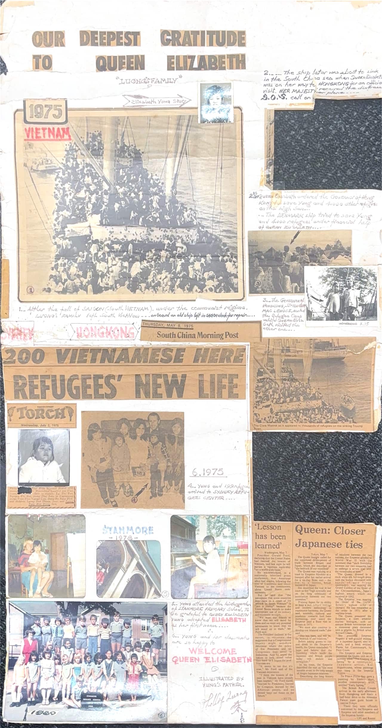 Poster "Our Deepest Gratitude To Queen Elizabeth" được làm bởi nhà báo Lương Ngọc Hải