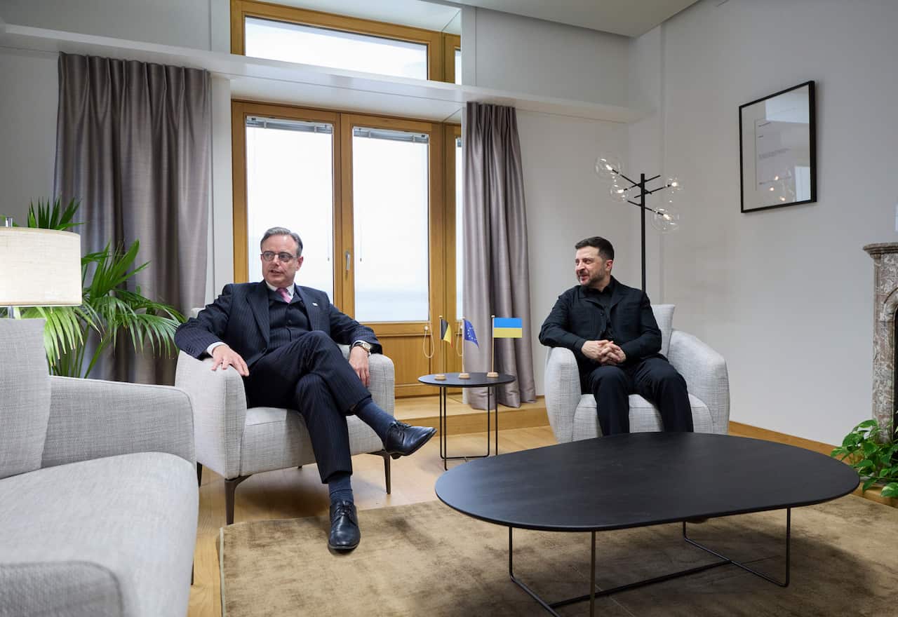 Ukraine President Zelensky meets Belgian Prime Minister De Wever in Brussels