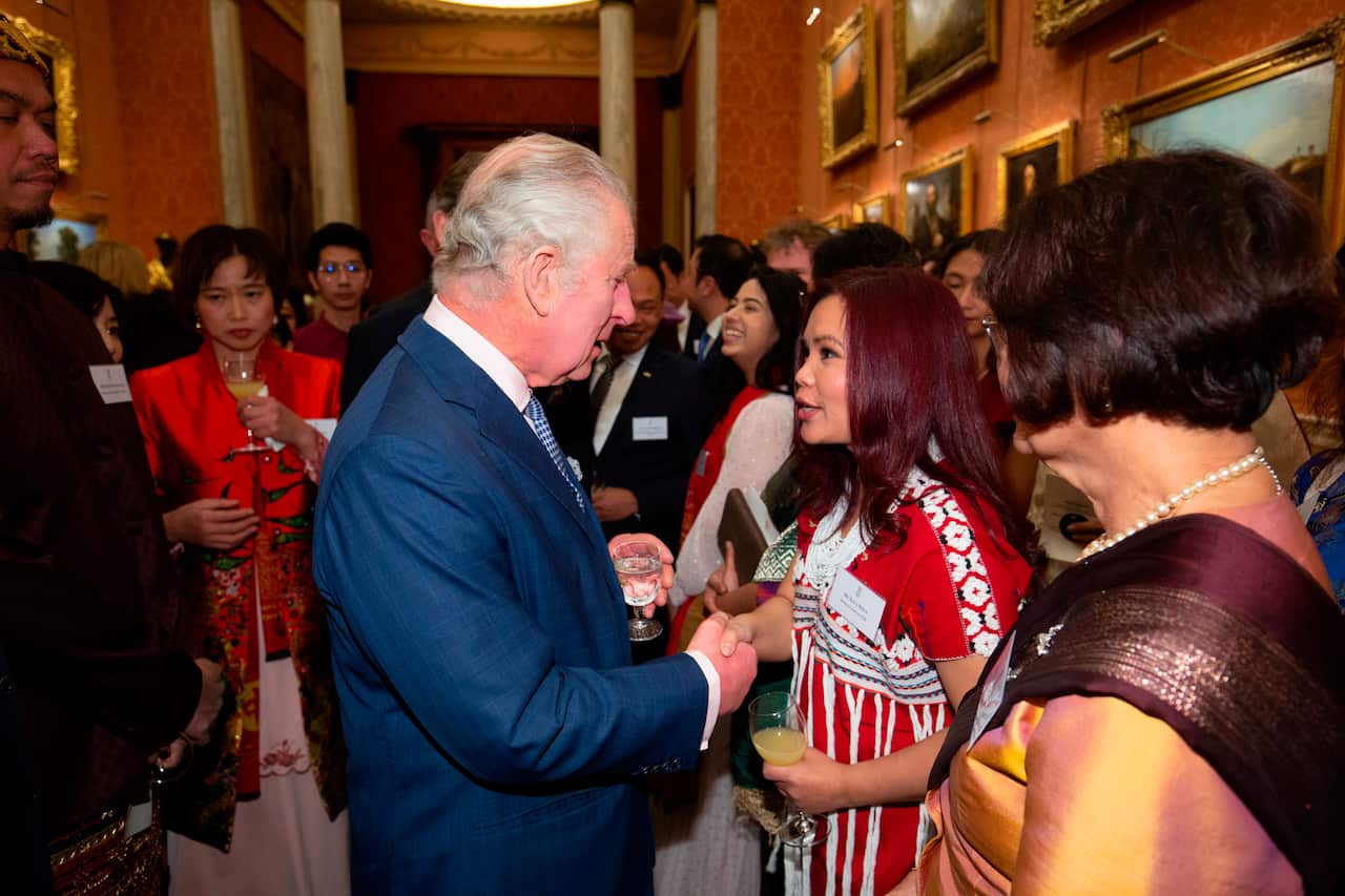 Human right activist Nant Zoya Phan meets HM KIng Charles III. HM Queen Consort Camilla
