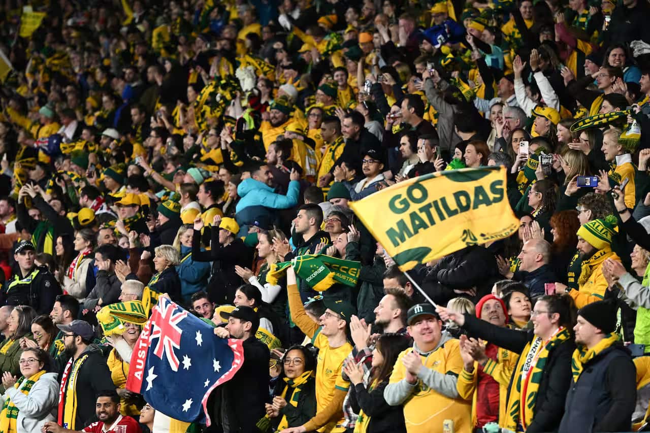 More than 27,000 fans were at Melbourne's Rectangular Park on Monday cheering on the Matildas.