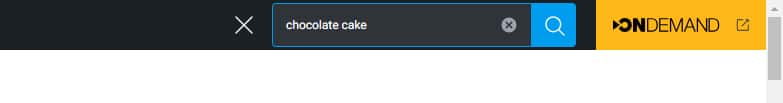 Chocolate cake search bar screenshot