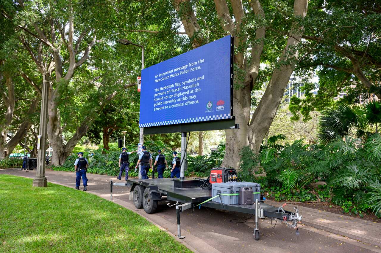 A sign from NSW Police