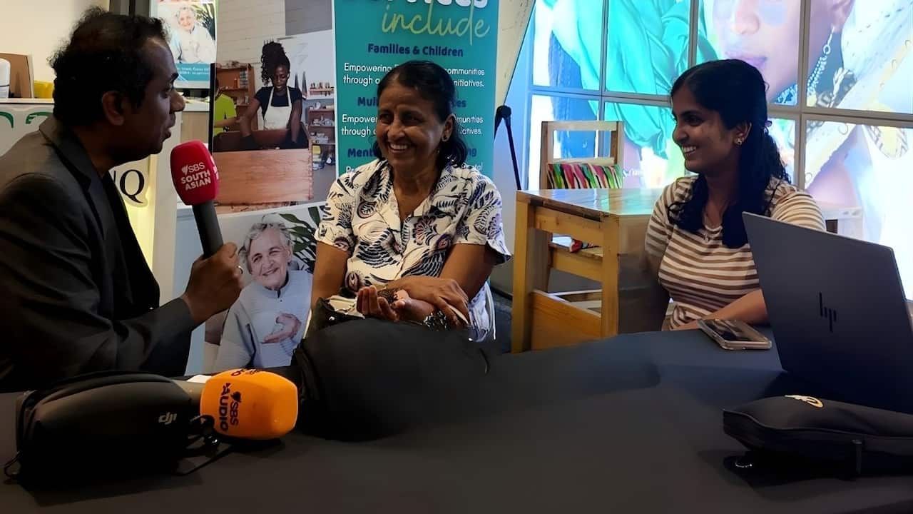 Sepali and Dewmini Kumarage with SBS Sinhala Kassapa Senarath.jpg