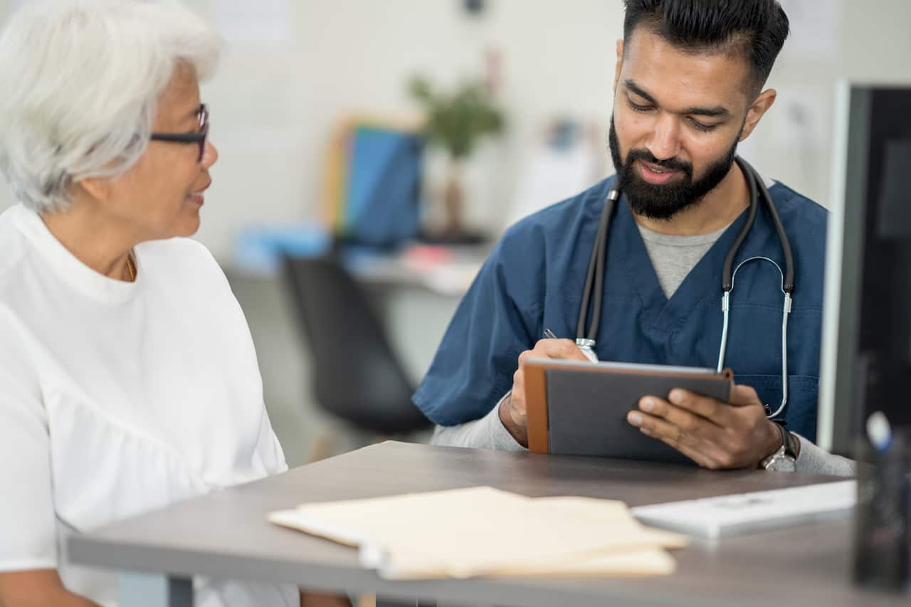 Senior Meeting with a Nurse