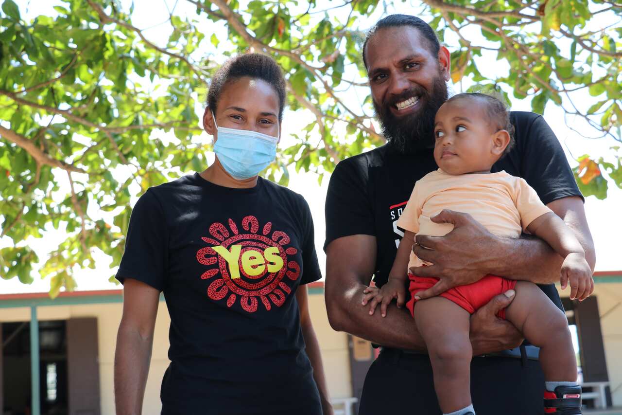 L-R Yes23! lead Campaigner Perina Drummond with Joseph Passi and Jnr  3JPG.JPG