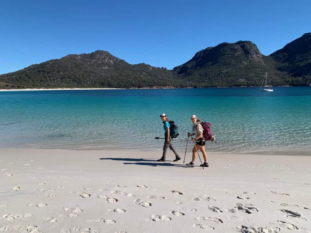 Non solo montagna in Tasmania per Anna, che ha anche percorso i sentieri di Wineglass Bay.