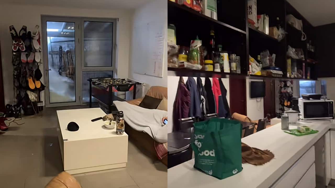 shared area of Duck Inn employee dorm