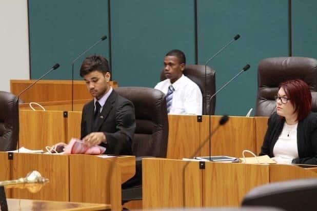 Young people sitting in Northern Territory youth parliament 