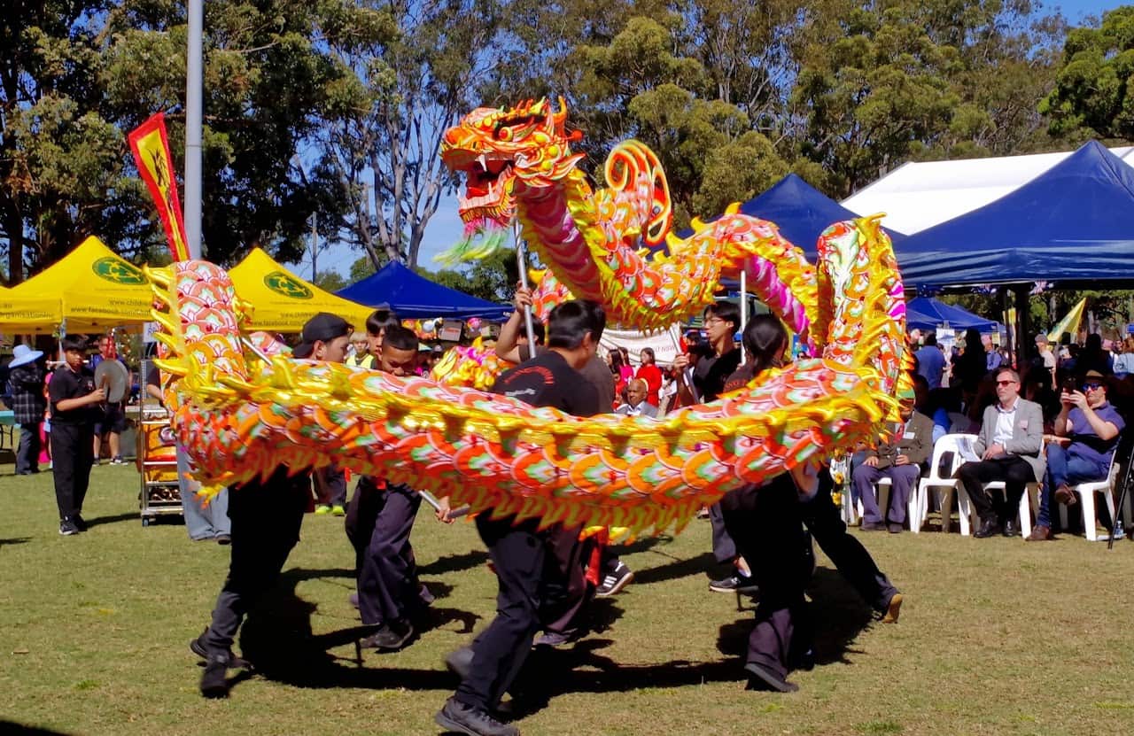Màn múa rồng sôi động tại Lễ hội Thiếu nhi Canterbury–Bankstown năm 2025. Nguồn: Children's Festival Organisation Inc.