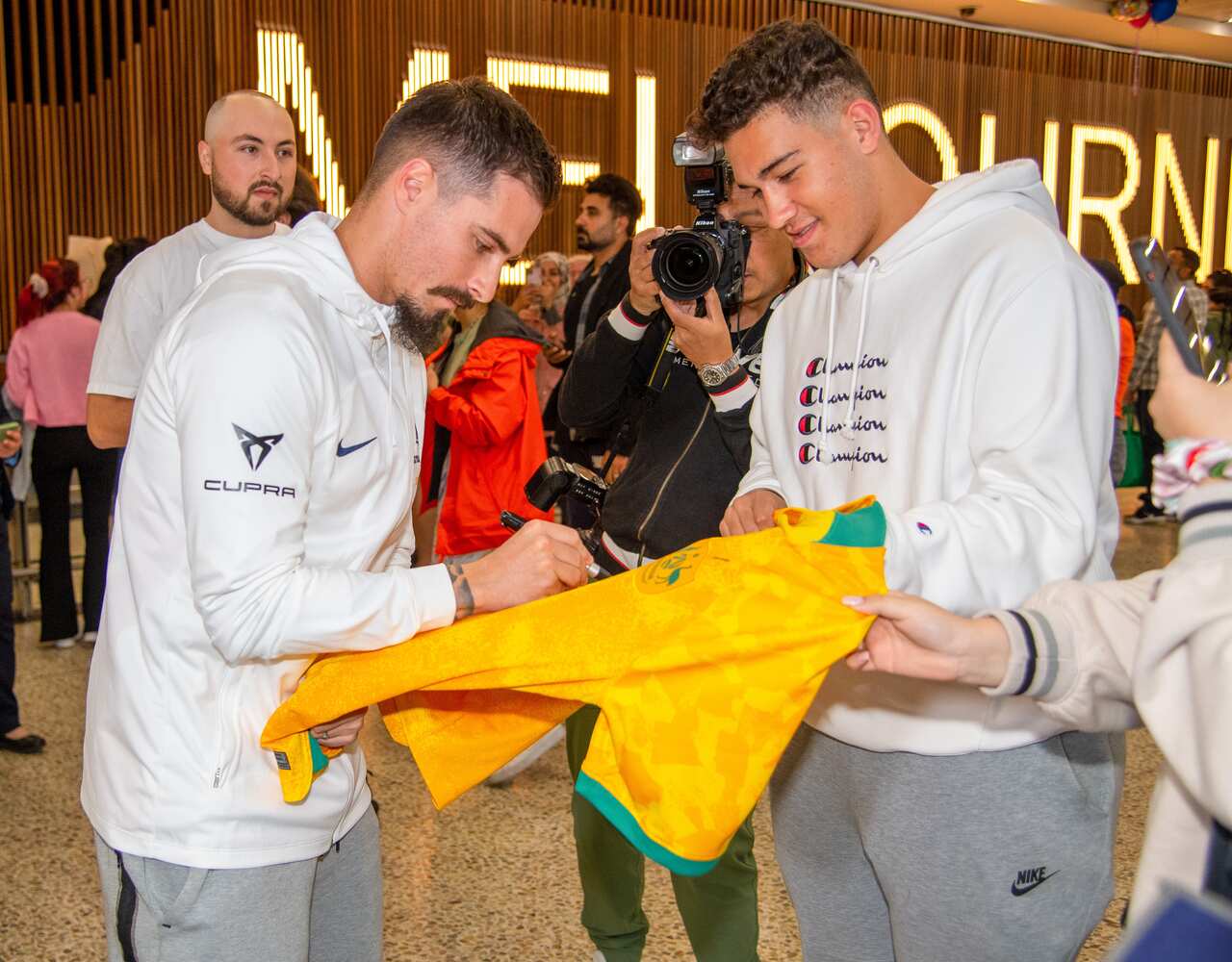 SOCCEROOS ARRIVAL MELBOURNE