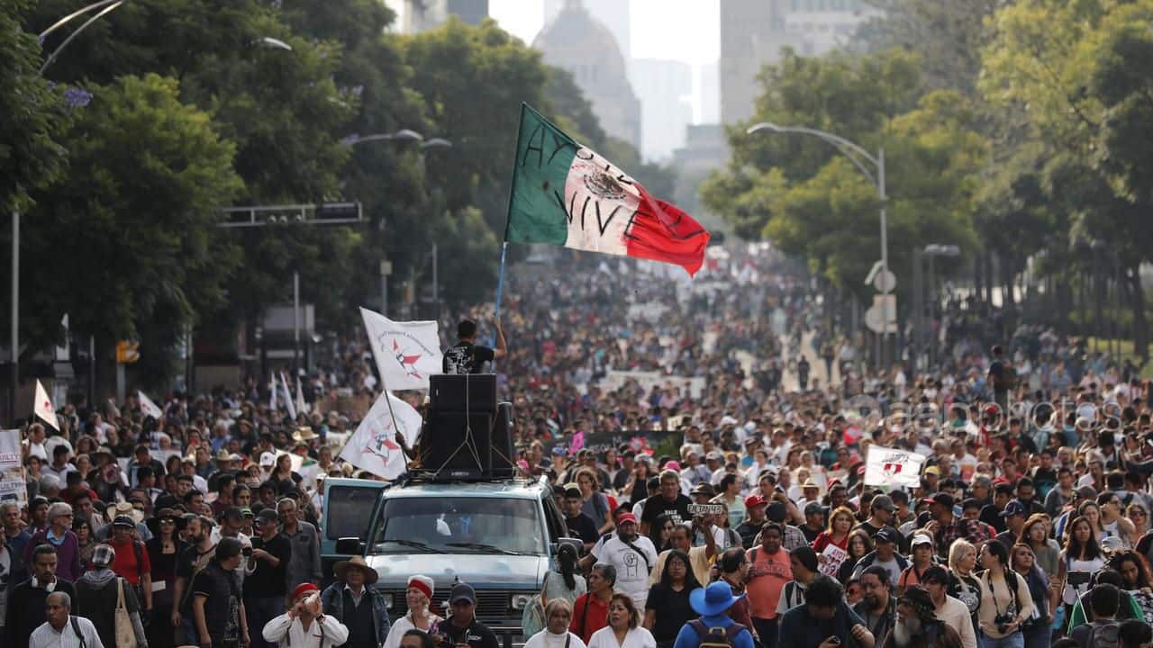 Protesters in Mexico.