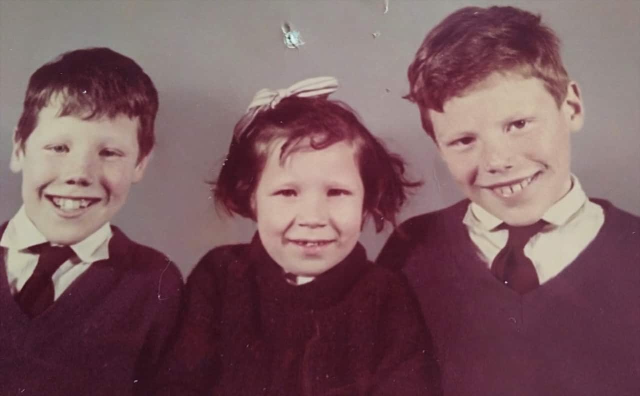 Nancy Parry as a child with her brothers in Scotland
