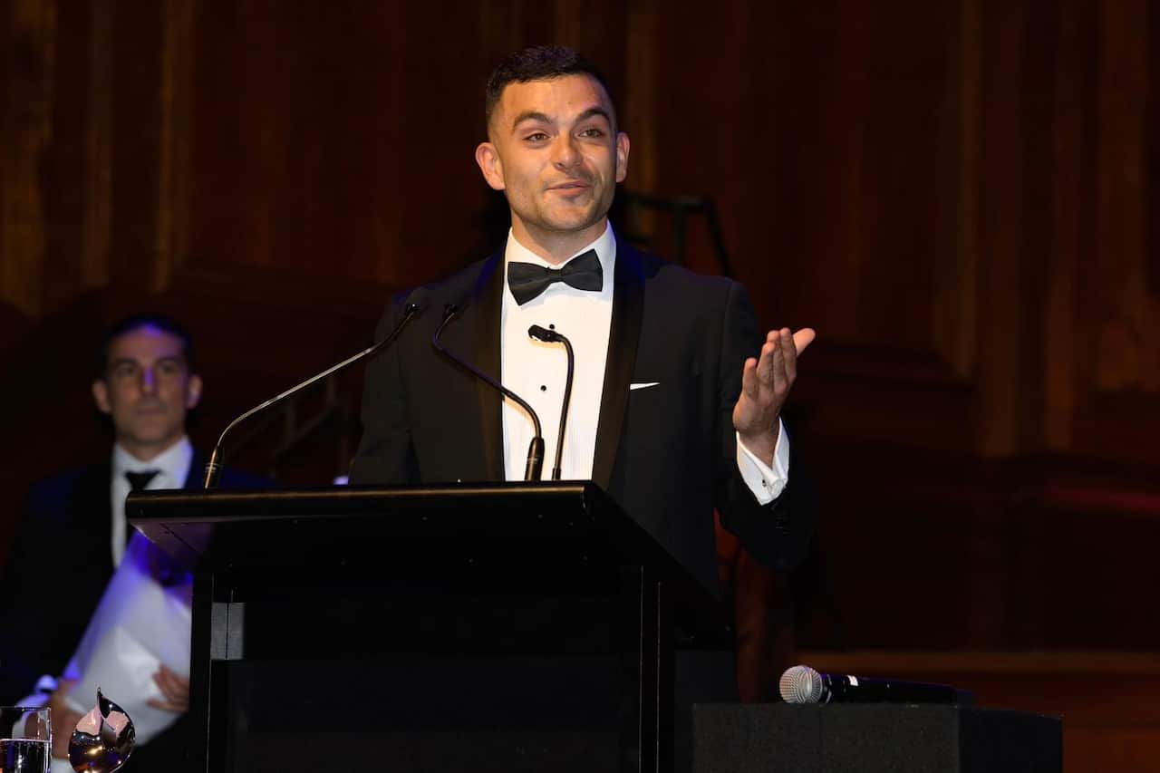 The 2023 HACCI Excellence Award  Chris Saristavros Young Achiever Award winner Dean Kotsianis 