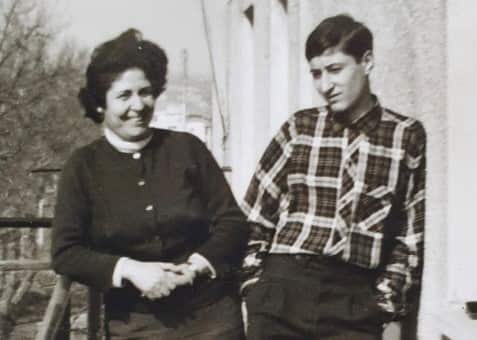 Paolo Buhne with his mum in Naples before leaving to Australia.