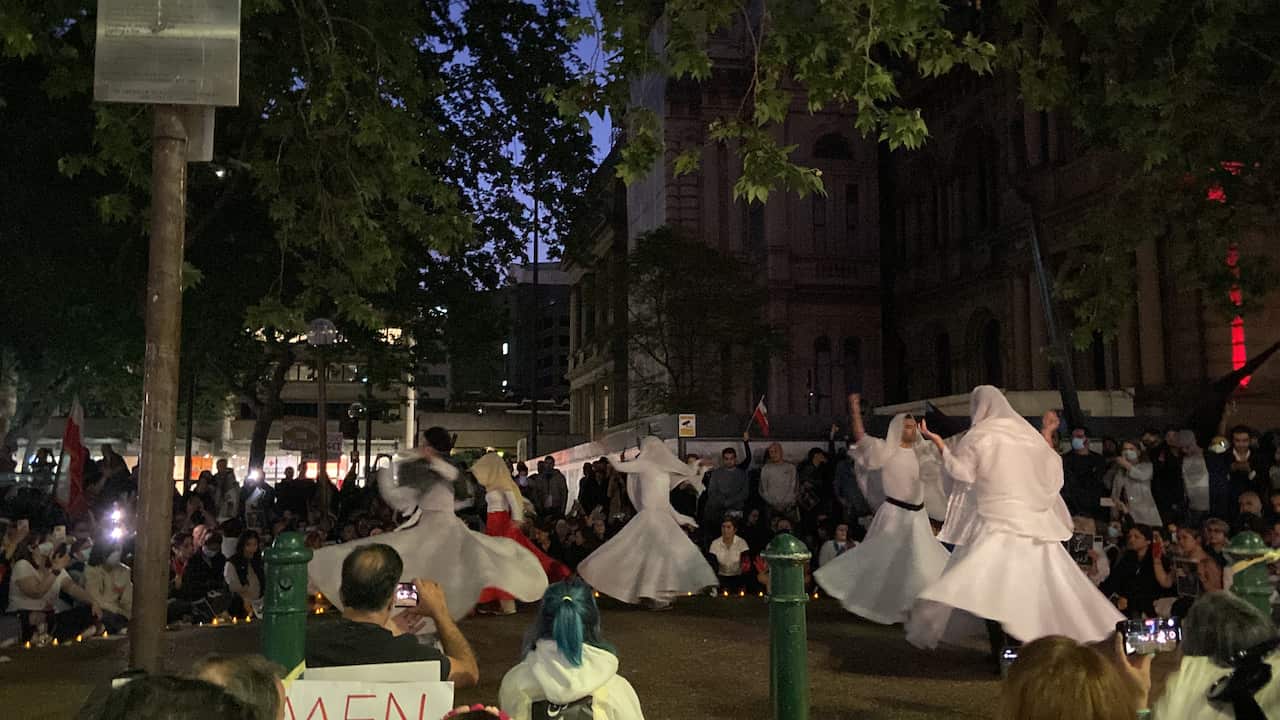Sydney Town Hall protest for Mahsa Amini 