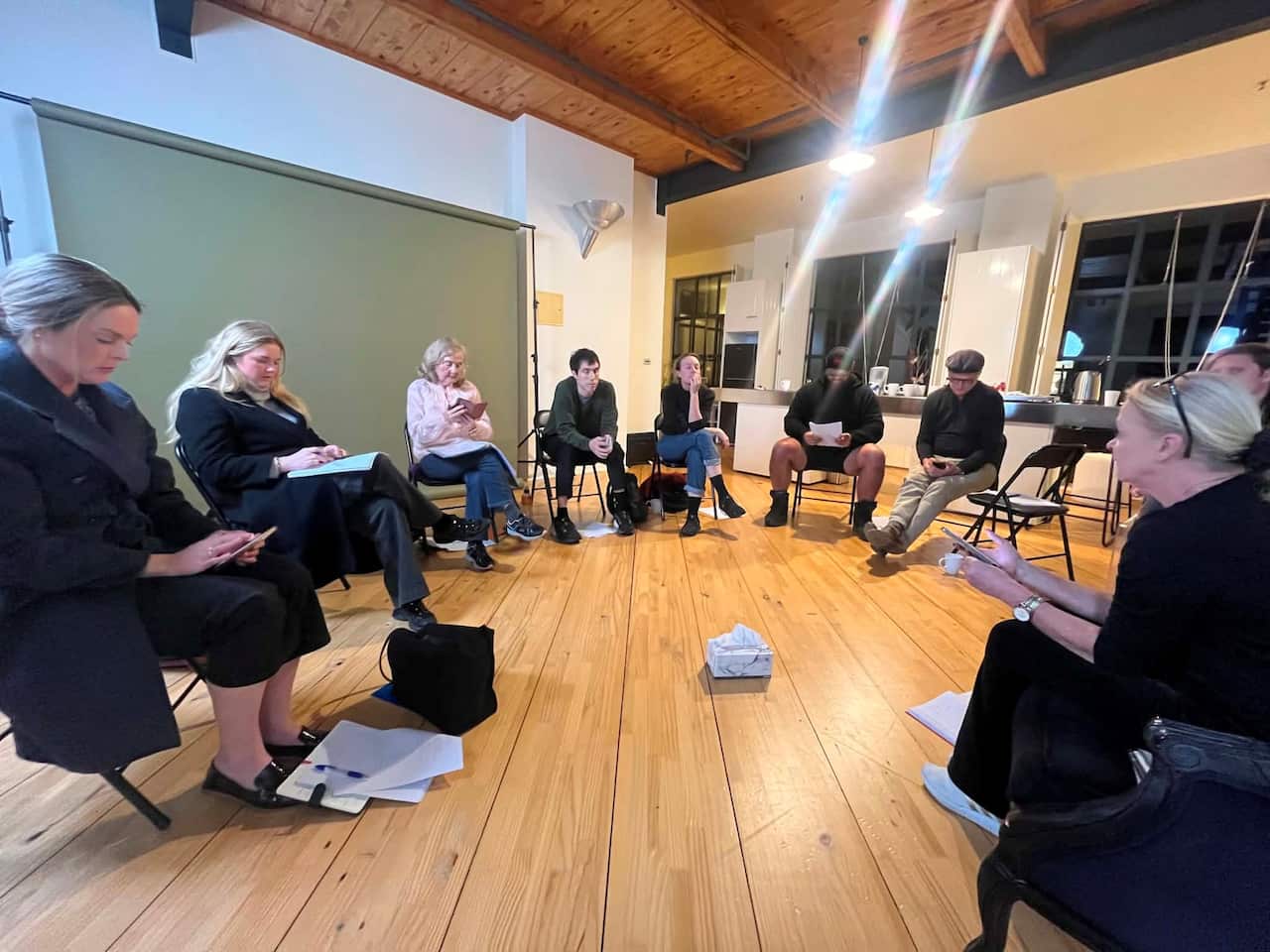 The rehearsal for the staged reading of Blood Calls.jpg