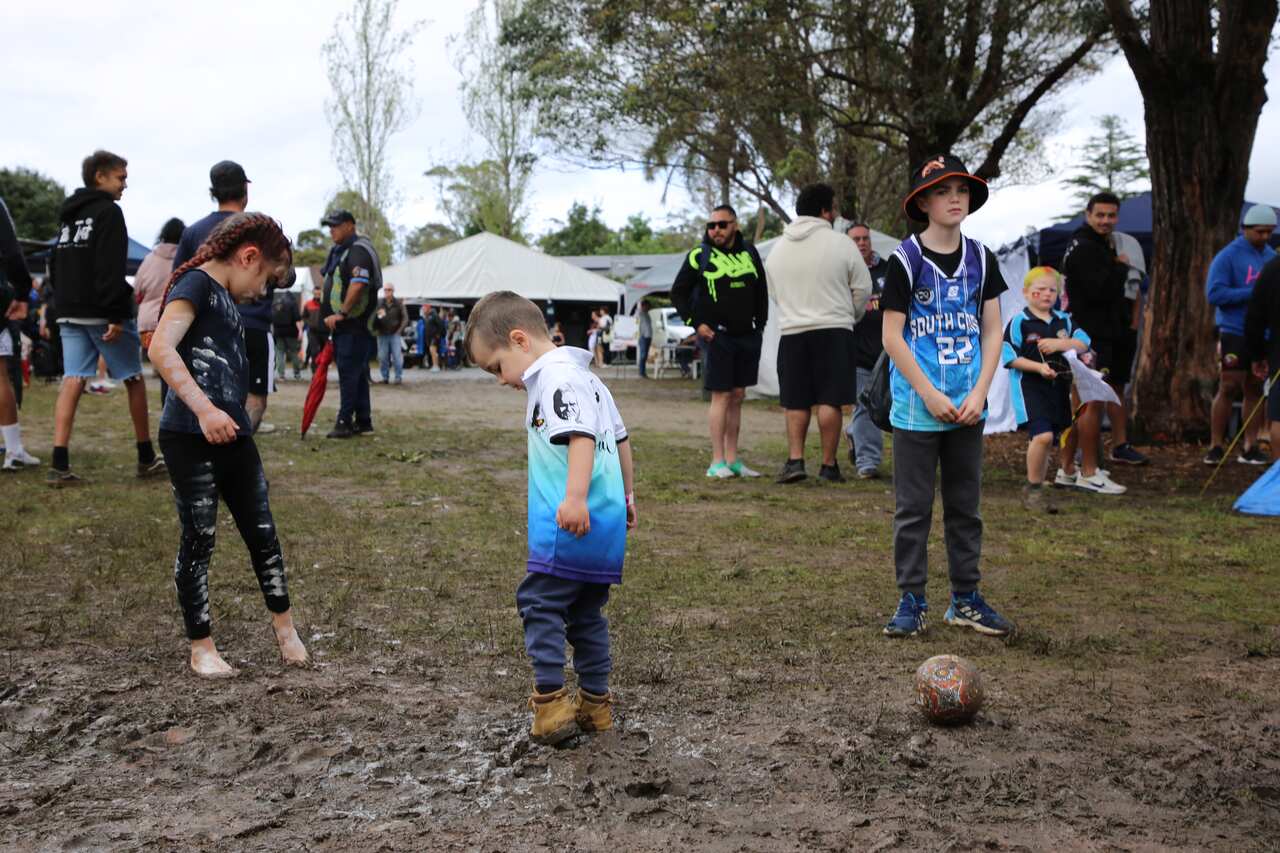Kids playing in the mud