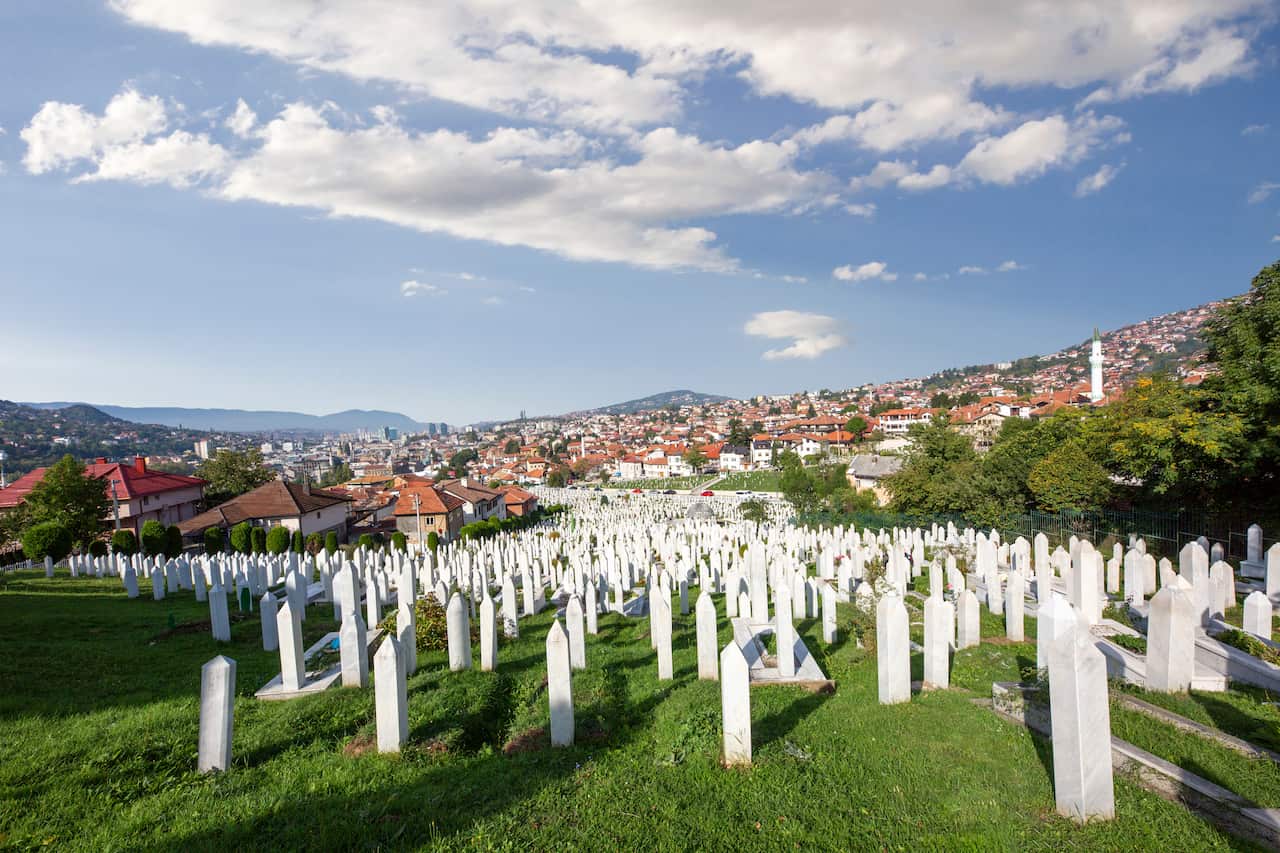 Kovaci Muslim cemetery for the victims in Sarajevo, Bosnia and Herzegovina