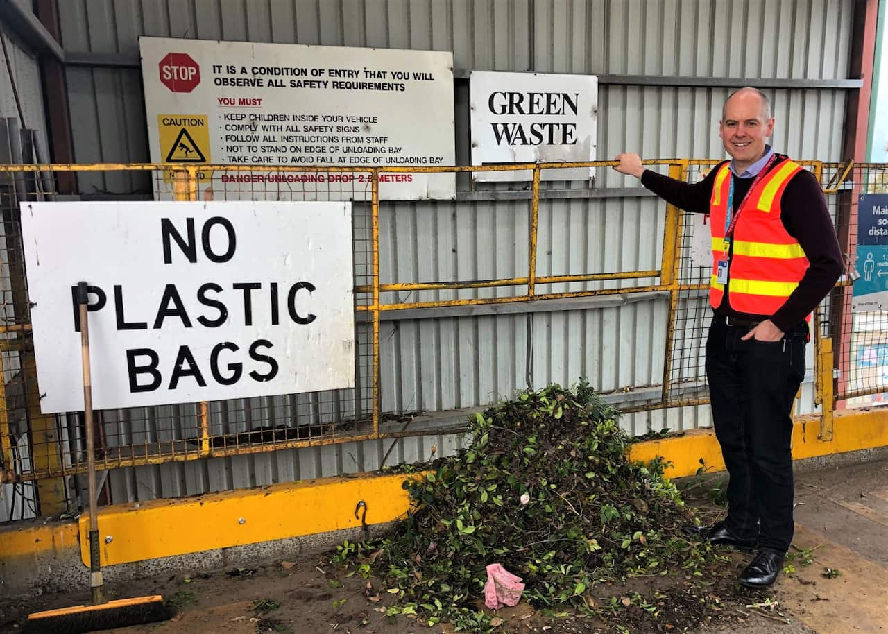 Port Phillip Mayor Marcus Pryor at a waste collection area 