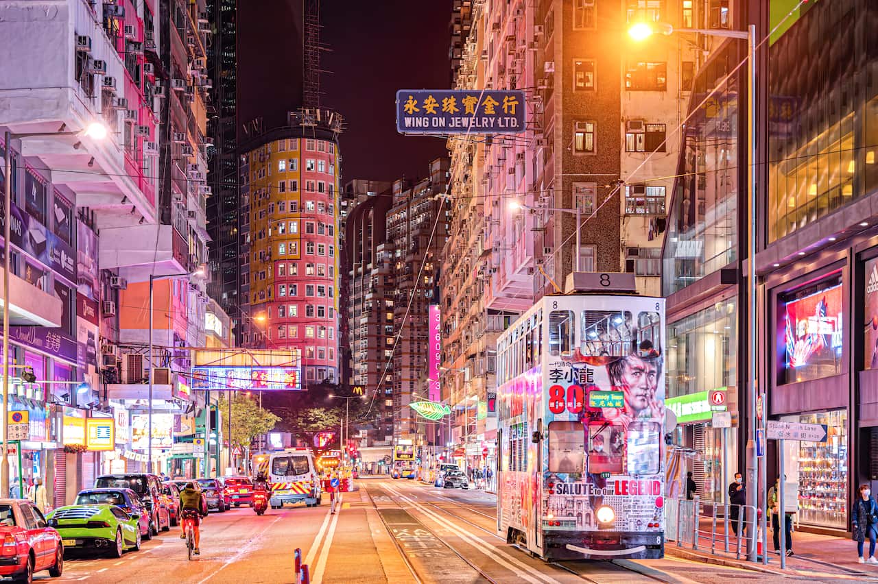 Night at Wan Chai Hong Kong