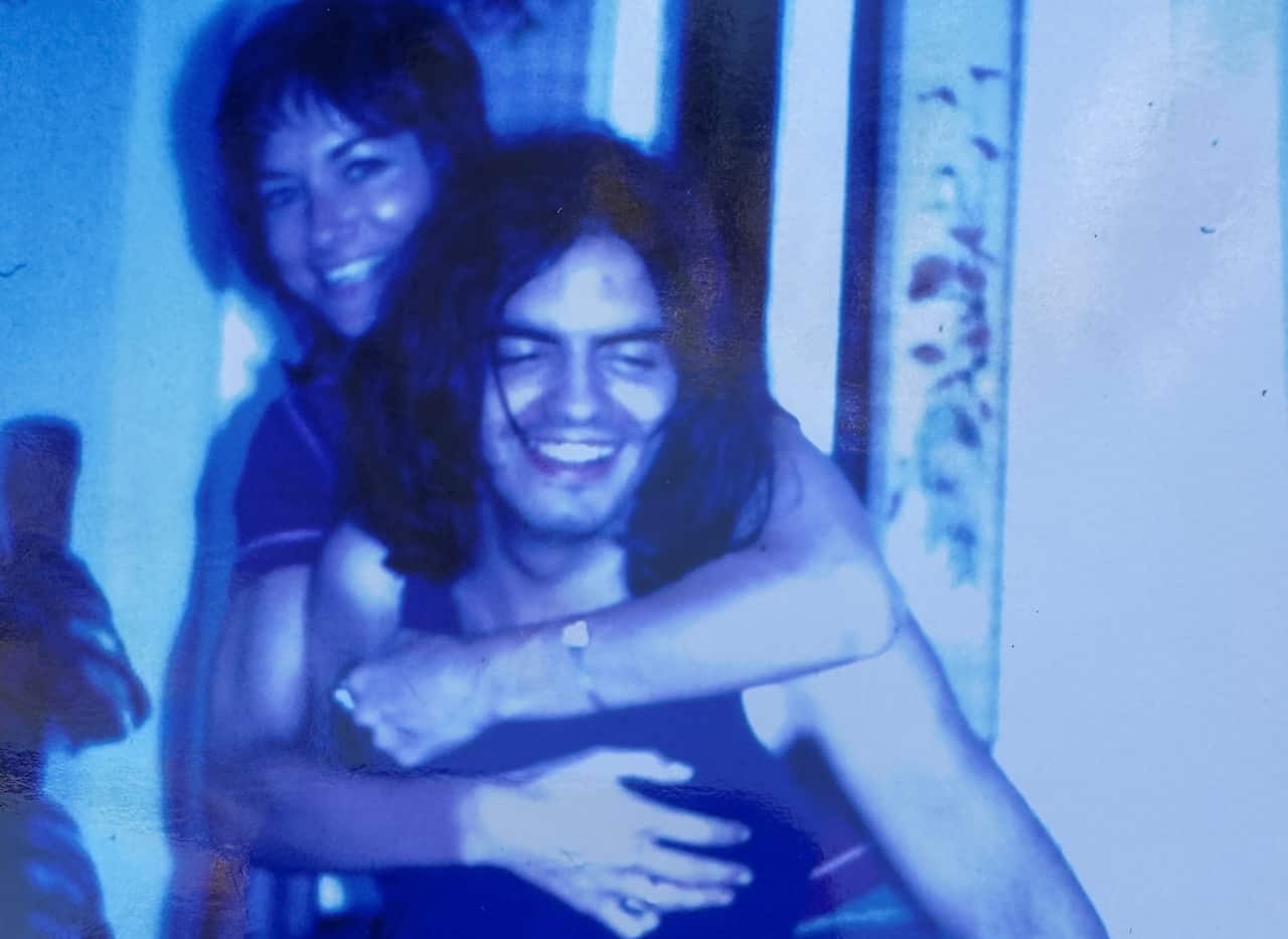 Vincenzo and Elaine in their apartment in Alessandria at the beginning of their relationship.