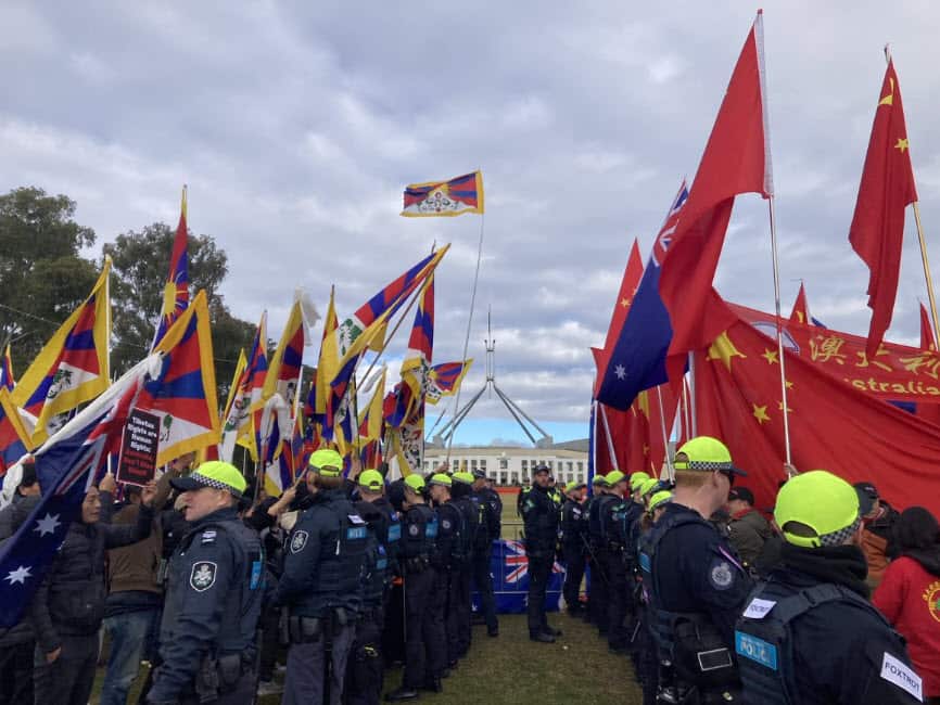 Li Qiang Canberra protest