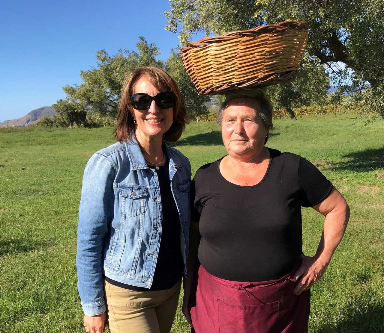 Giovanna Cardamone with another woman in Calabria