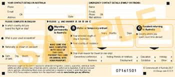 15 - Incoming passenger card