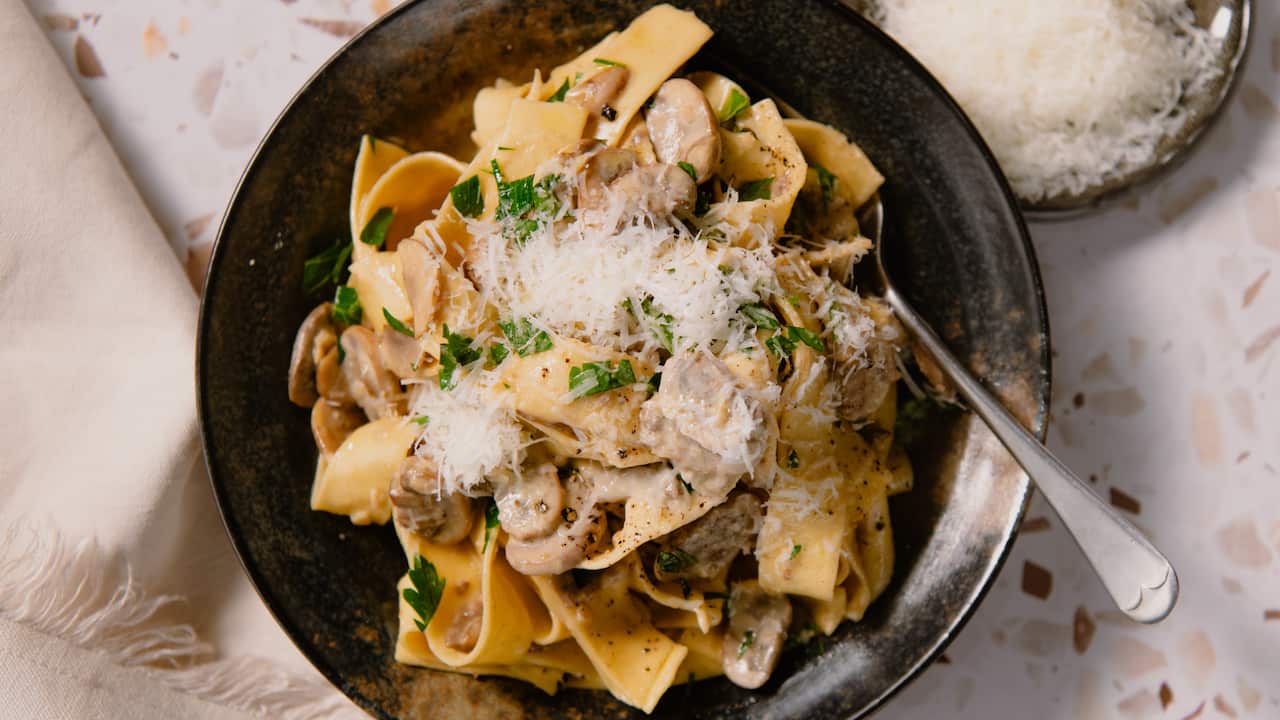 Mushroom pappardelle