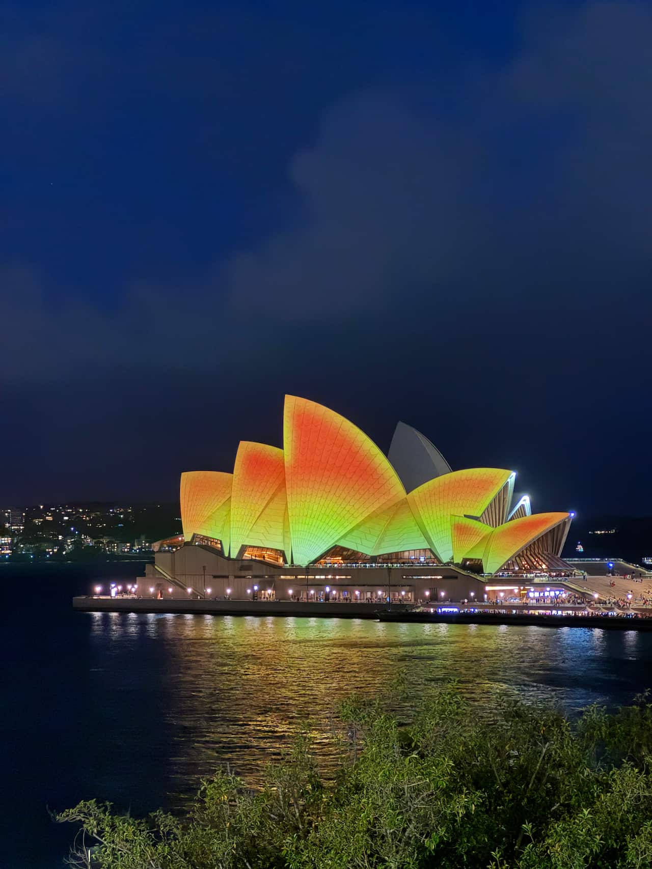 The iconic sails of the Sydney Opera House glowed golden for Diwali. 