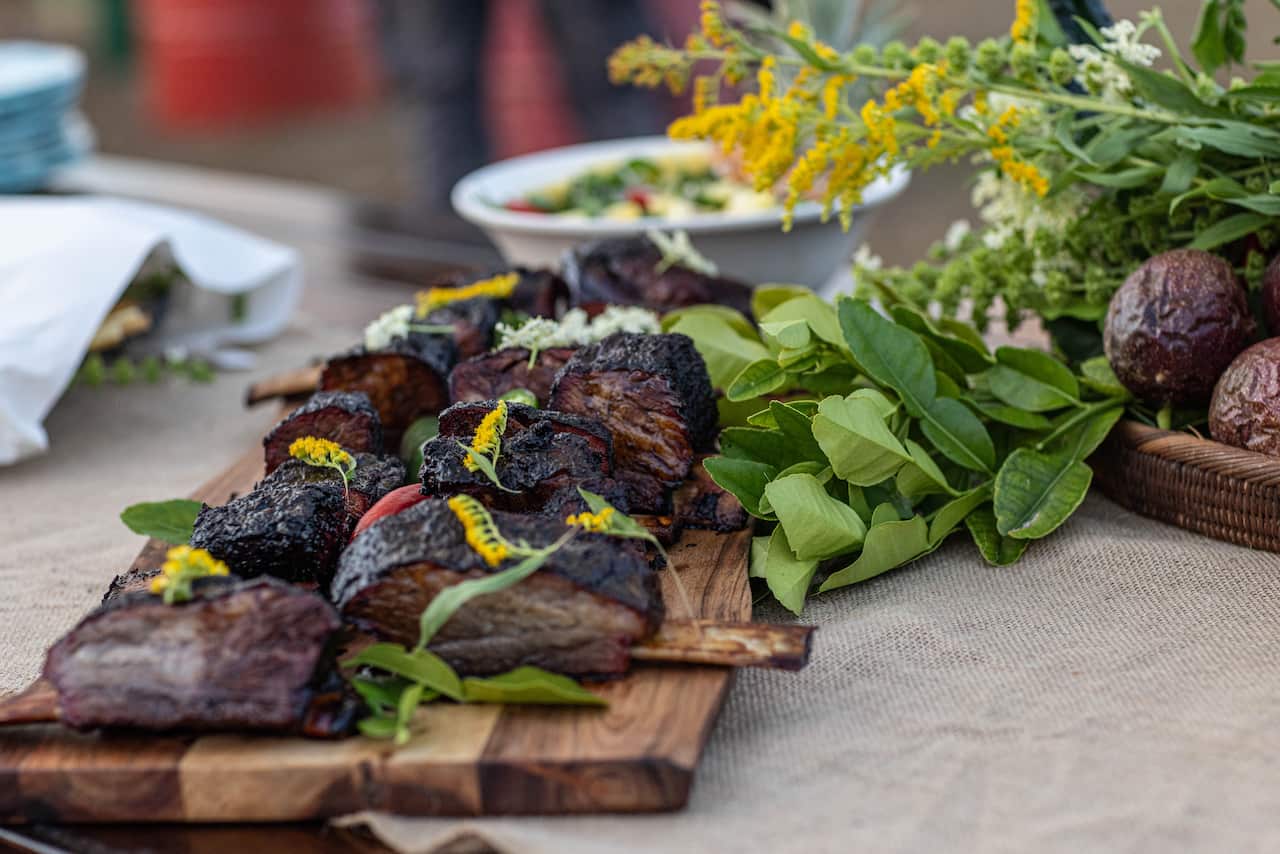 Molasses glazed beef ribs