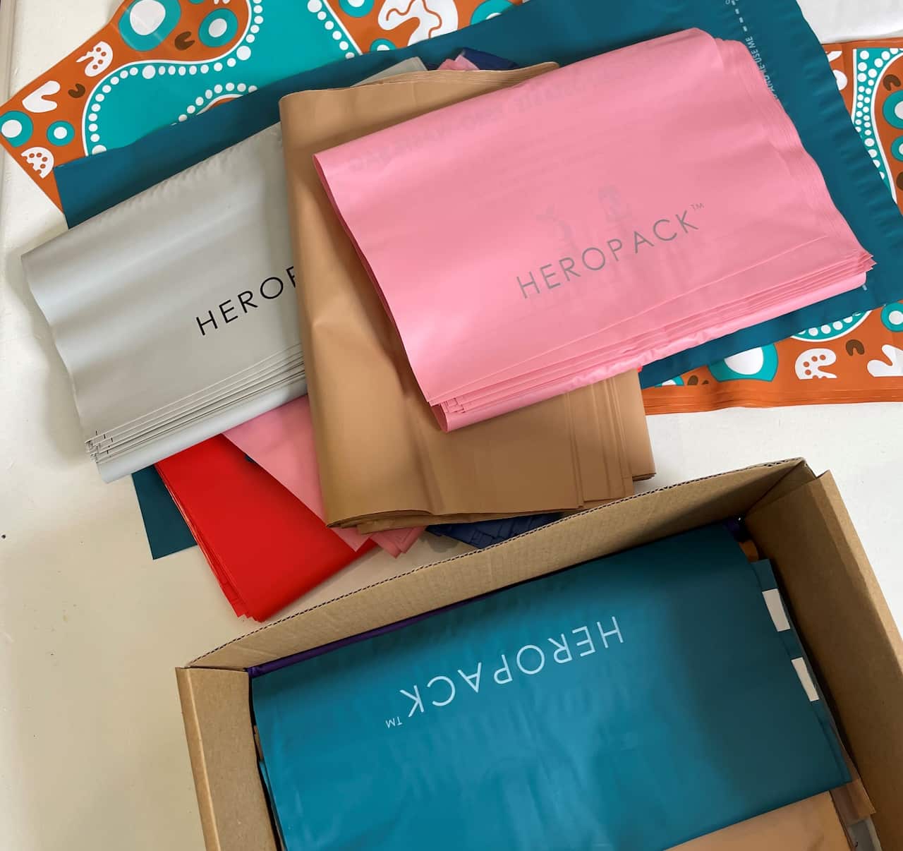 Hero Packaging comes in bright colours
