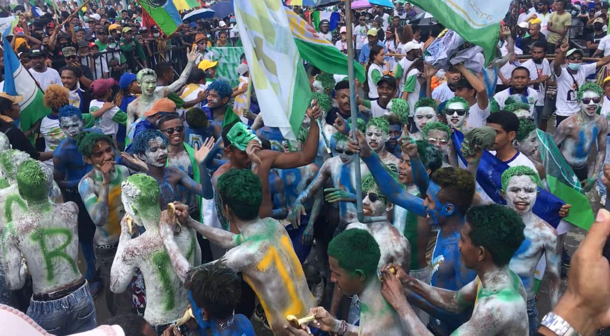 CNRT Party supporters ahead of Timor-Leste's president elections, March 19, 2022.