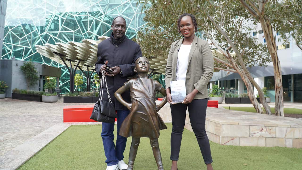 Tabitha Nyaziel and Simon Yuer Dang, the Low Nuer Community leader